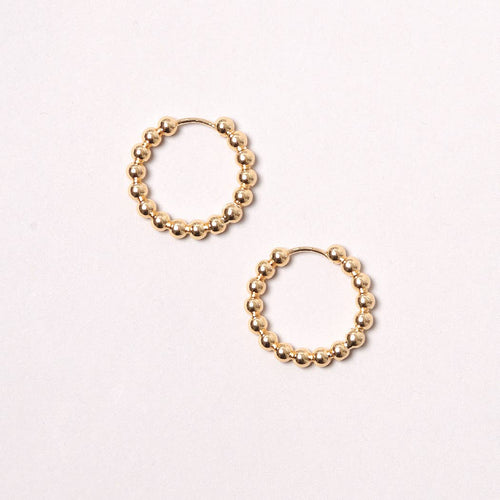 14K Gold-Dipped Ball Hoop Earring