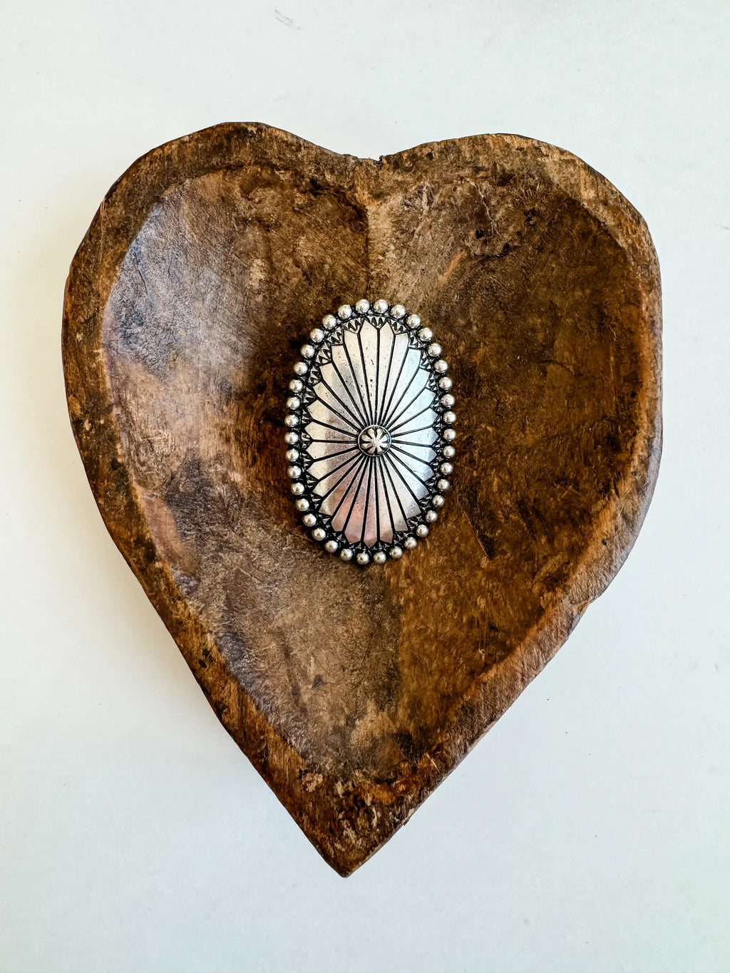 Western Large Concho Stone Cuff Ring 