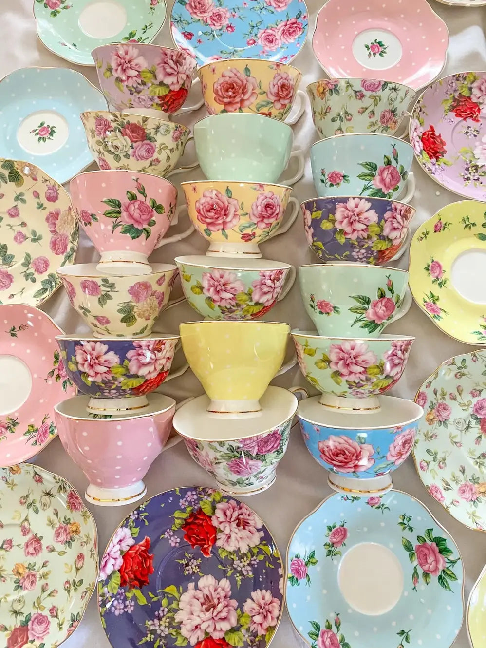 Mismatched teacups for Tea party, Catering, Event Planner