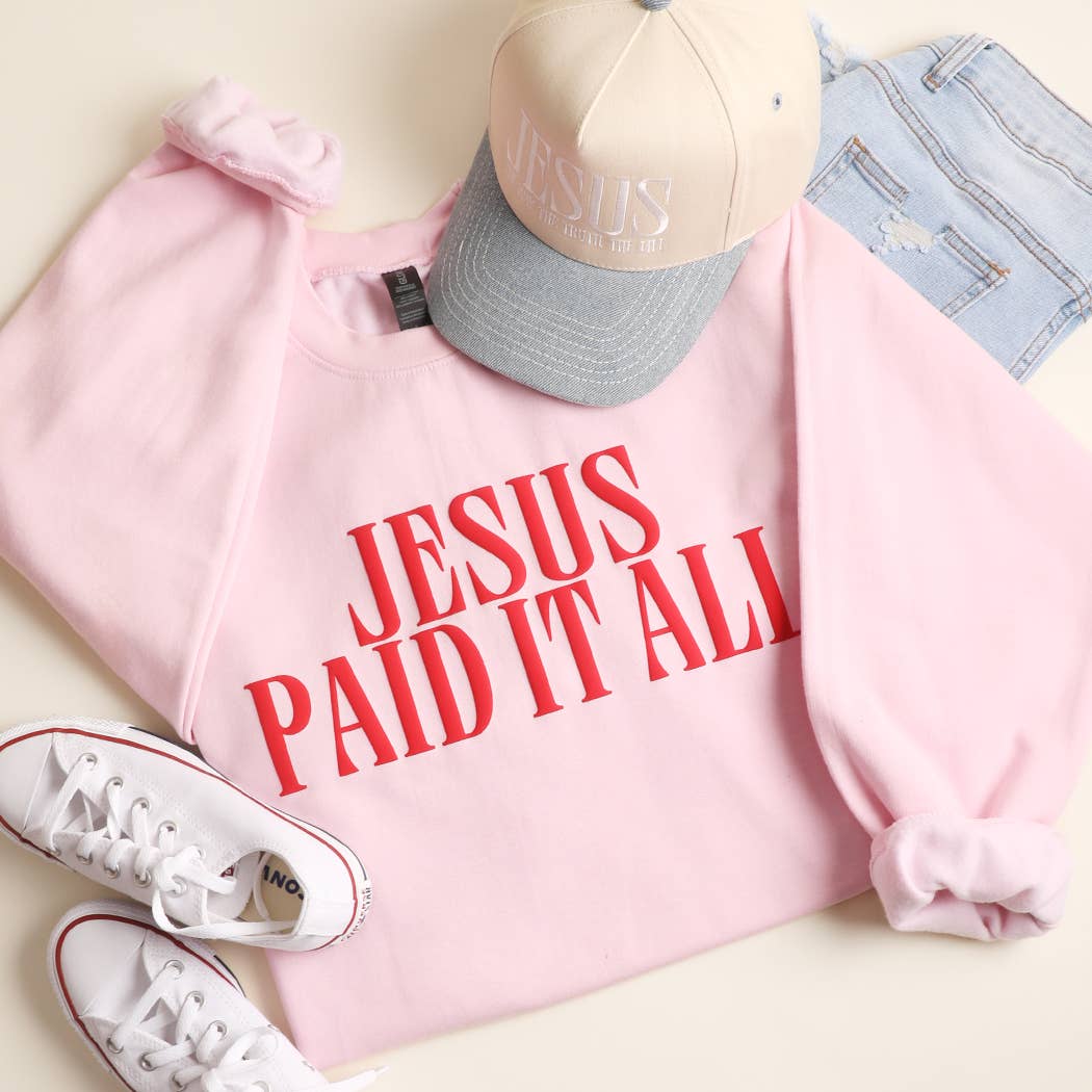 JESUS PAID IT ALL PUFF Midweight Sweatshirt