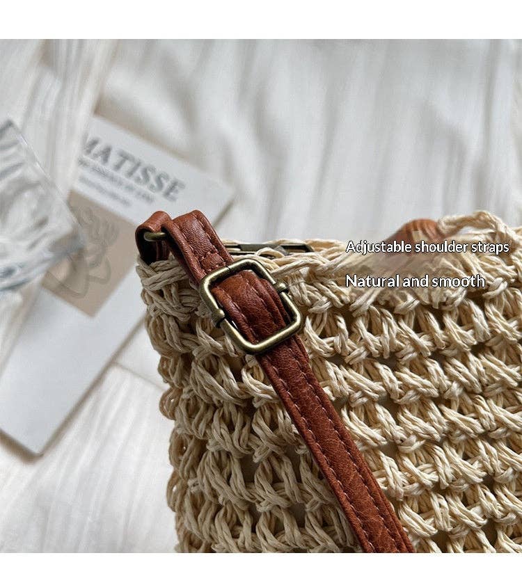 Trendy Bucket New Woven Crossbody Beach Small Bag