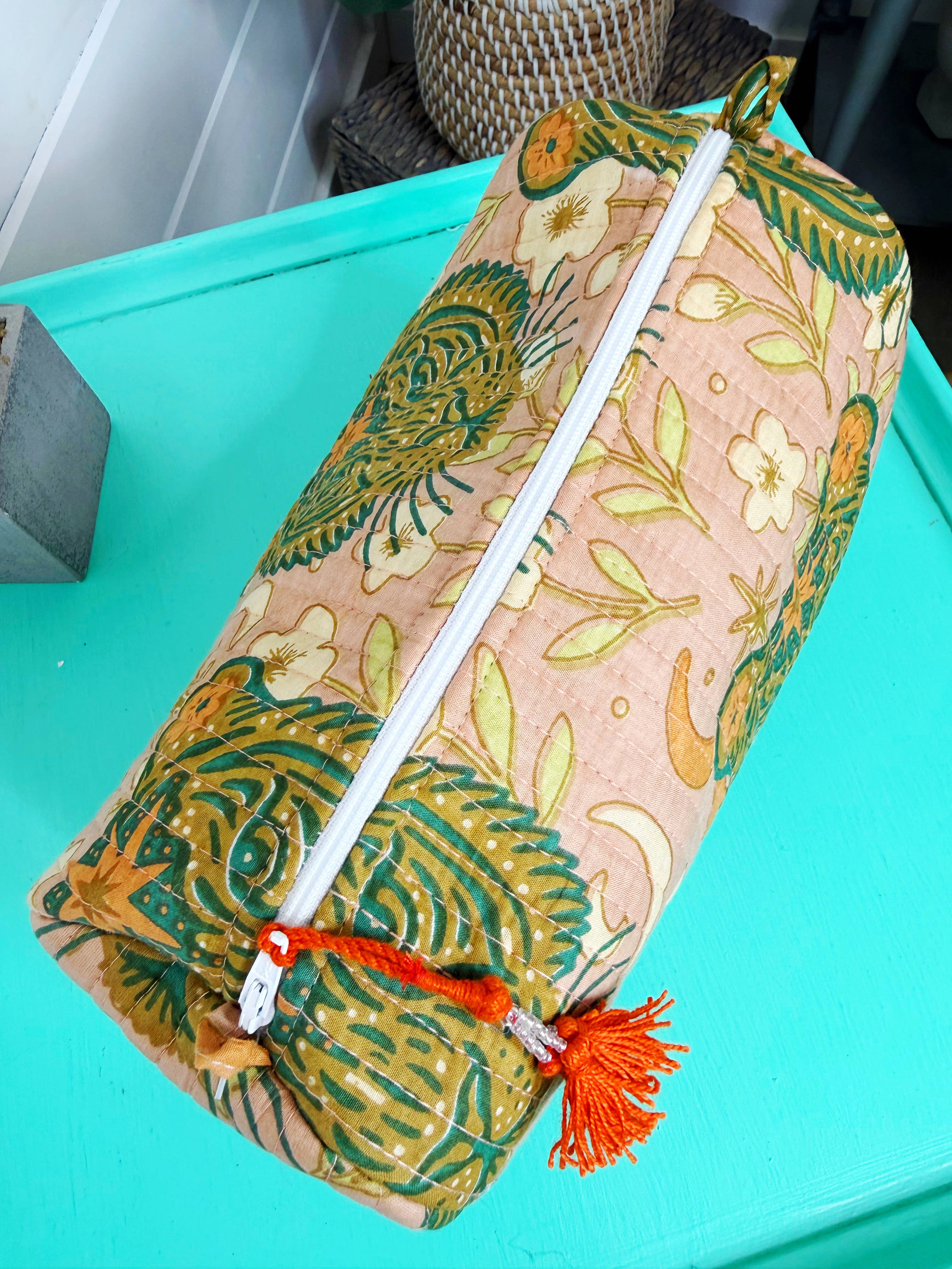 Quilted Makeup Bags | Cosmetics Bag | Sandstone Tiger