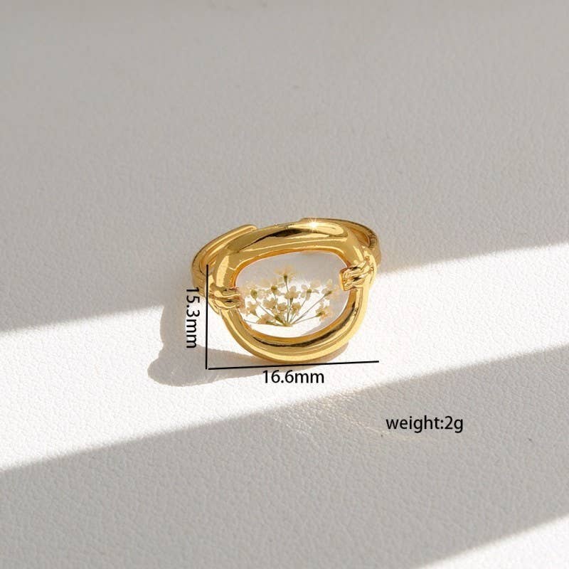 18K STAINLESS STEEL TARNISH FREE FLORAL RINGS | 40R104