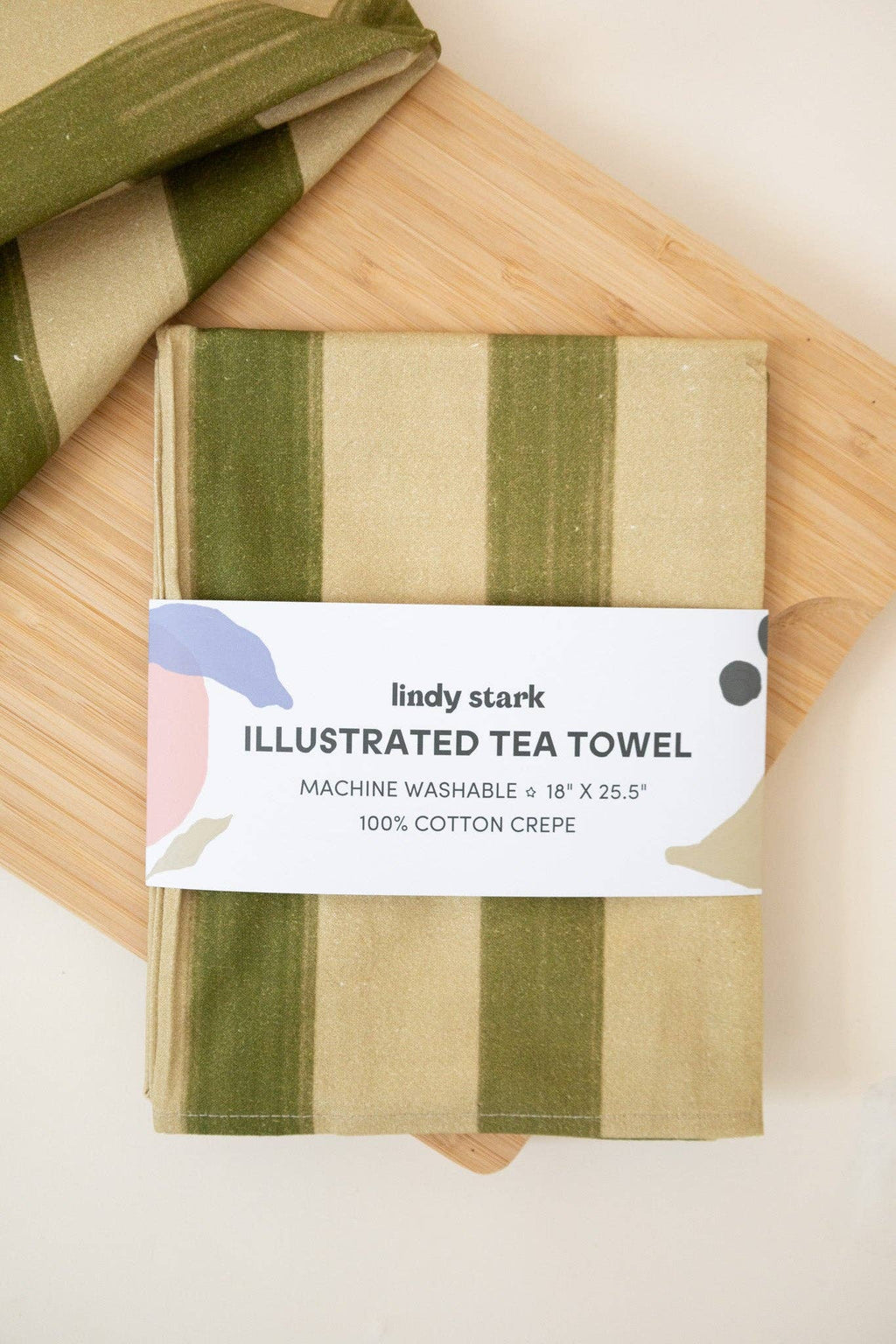 Olive Stripe Tea Towel