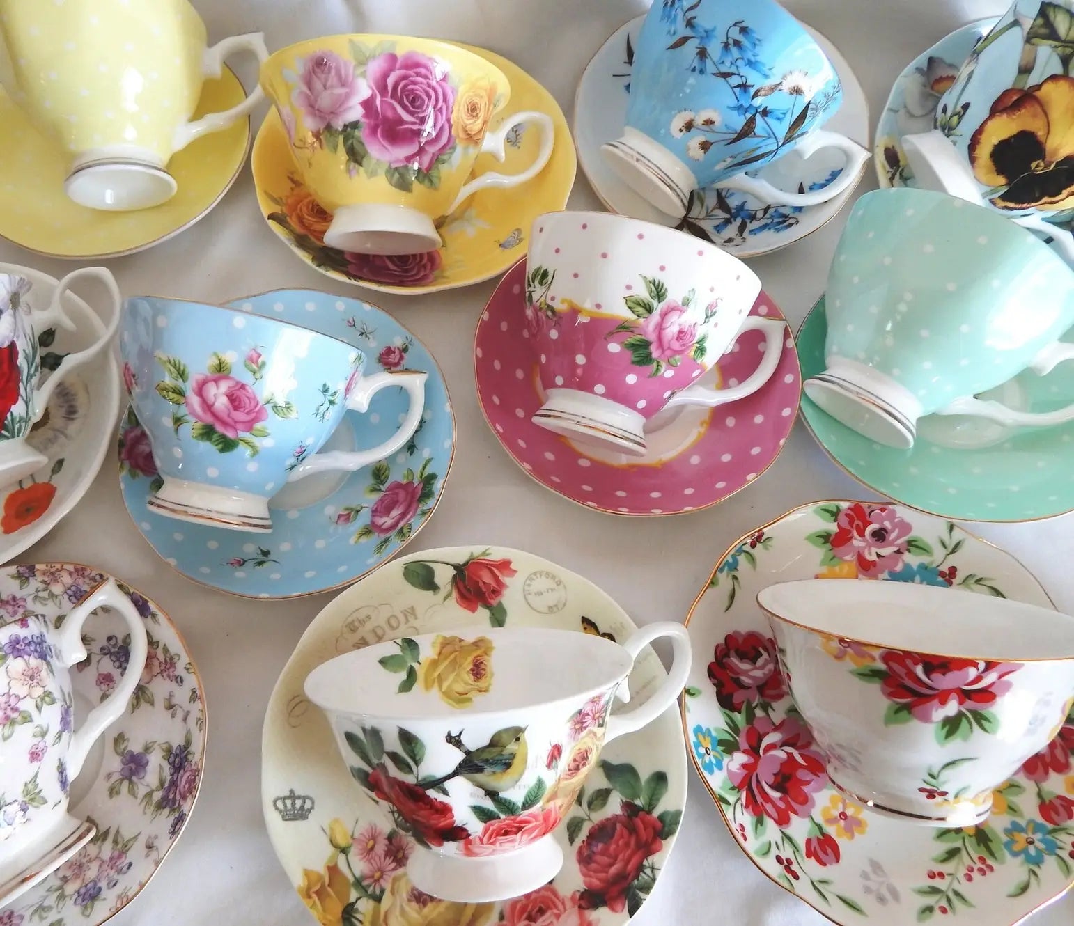 Mismatched teacups for Tea party, Catering, Event Planner