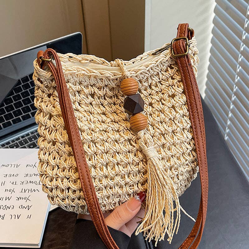 Trendy Bucket New Woven Crossbody Beach Small Bag