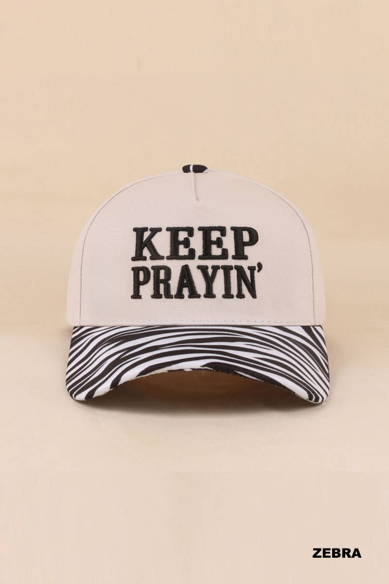 Keep Prayin' Two Tone Snapback Hat - Zenana