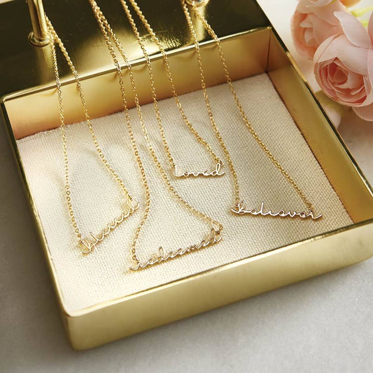 Word Necklace Filled Display