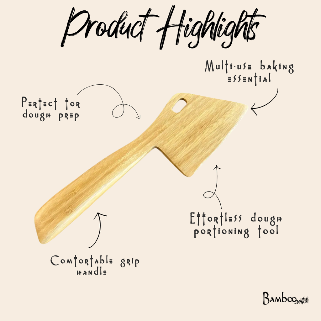 Bamboo Dough Scraper with Handle