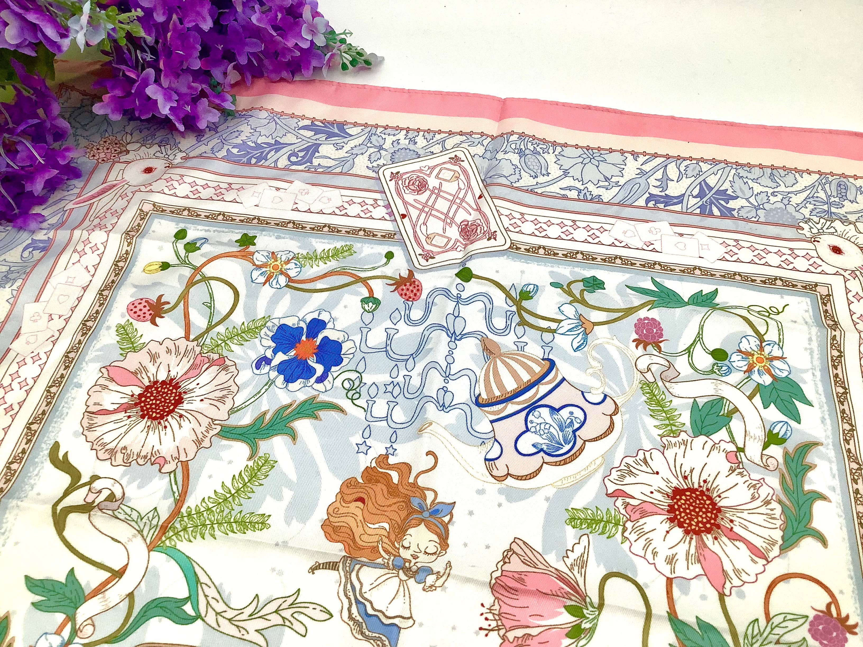 Tea Party Scarf Wrap for Head, Hat, Purse, Tea House Decor