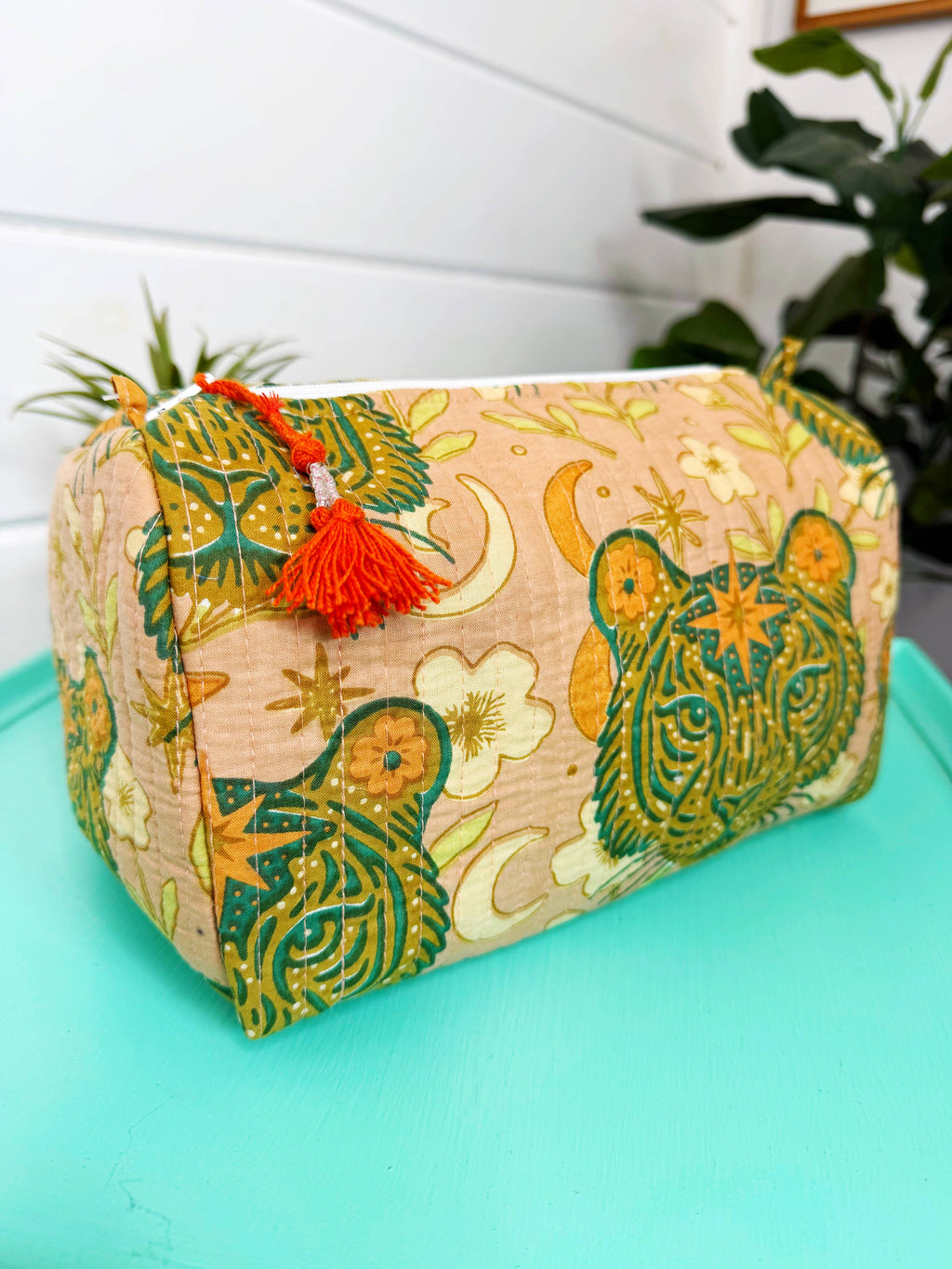 Quilted Makeup Bags | Cosmetics Bag | Sandstone Tiger