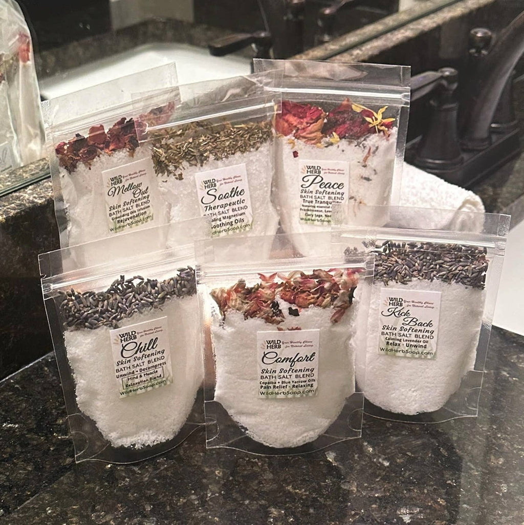 Bath Salts Soak Essential Oils Epsom Sea Salt Skin Softening