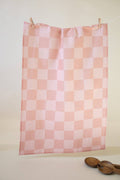 Grapefruit Check Tea Towel