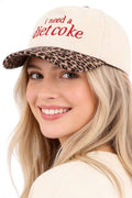 I Need A Diet Coke Two Tone Corduroy Cap - Zenana