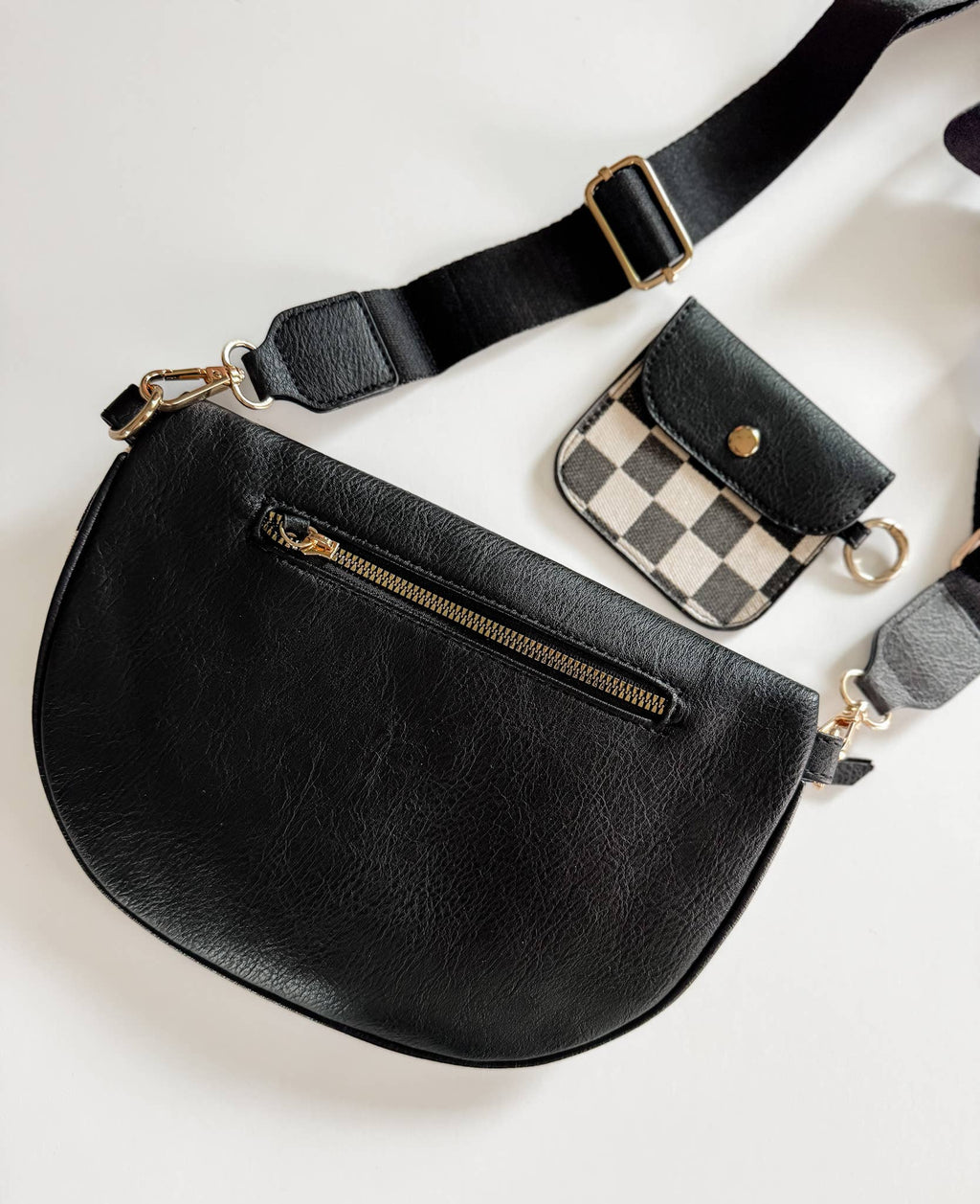 Checkered Crossbody Fanny Pack | Slim Card Holder | Wallet