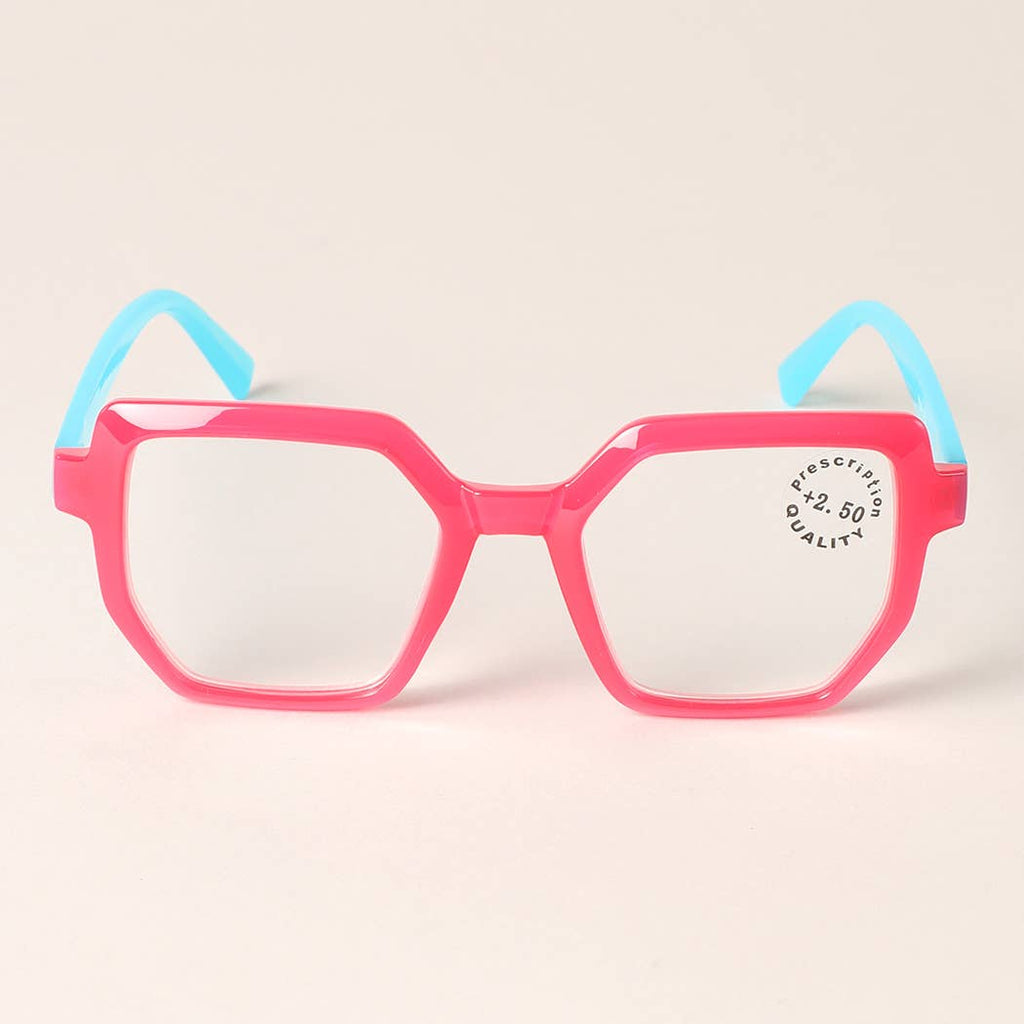Hexagon Two-Toned Reading Glasses