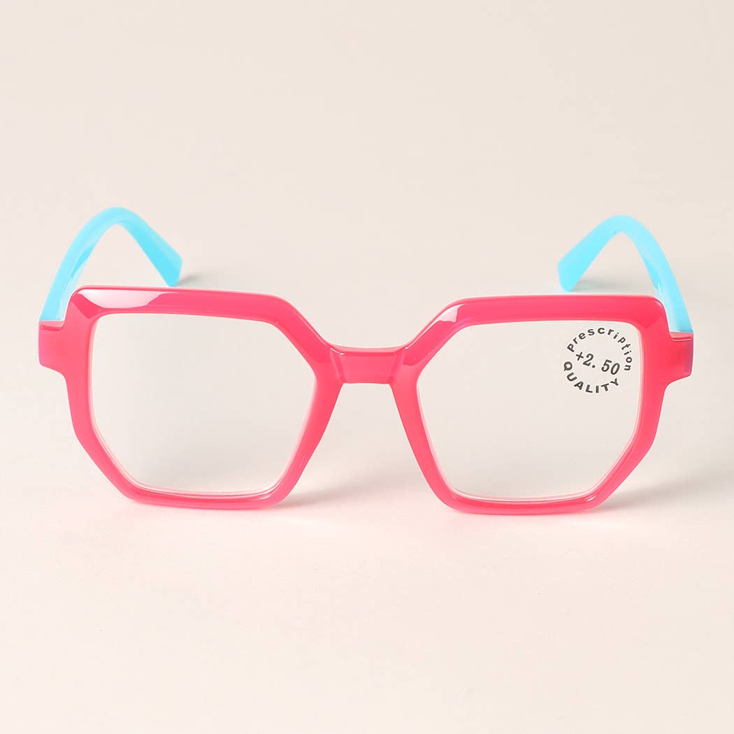Hexagon Two-Toned Reading Glasses