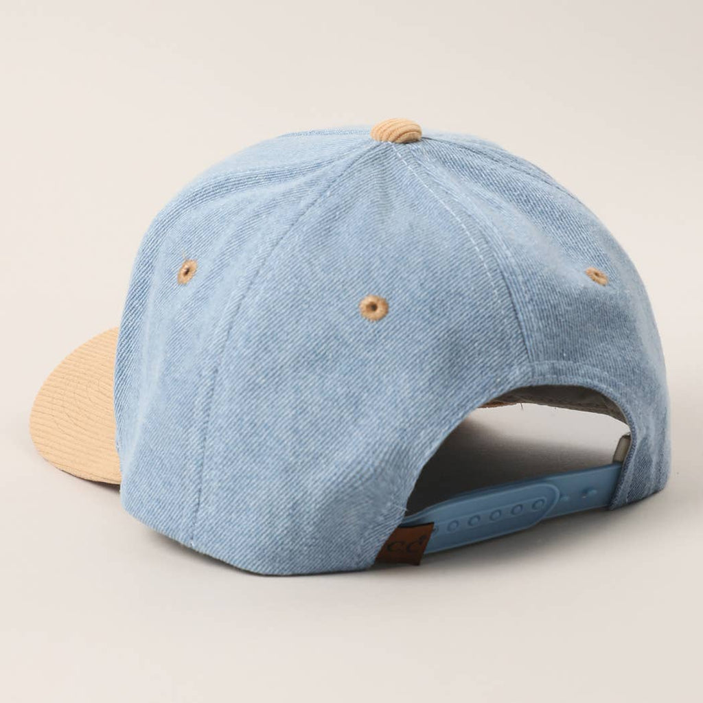 WIFEY Two-Tone Denim Corduroy Trucker Hat