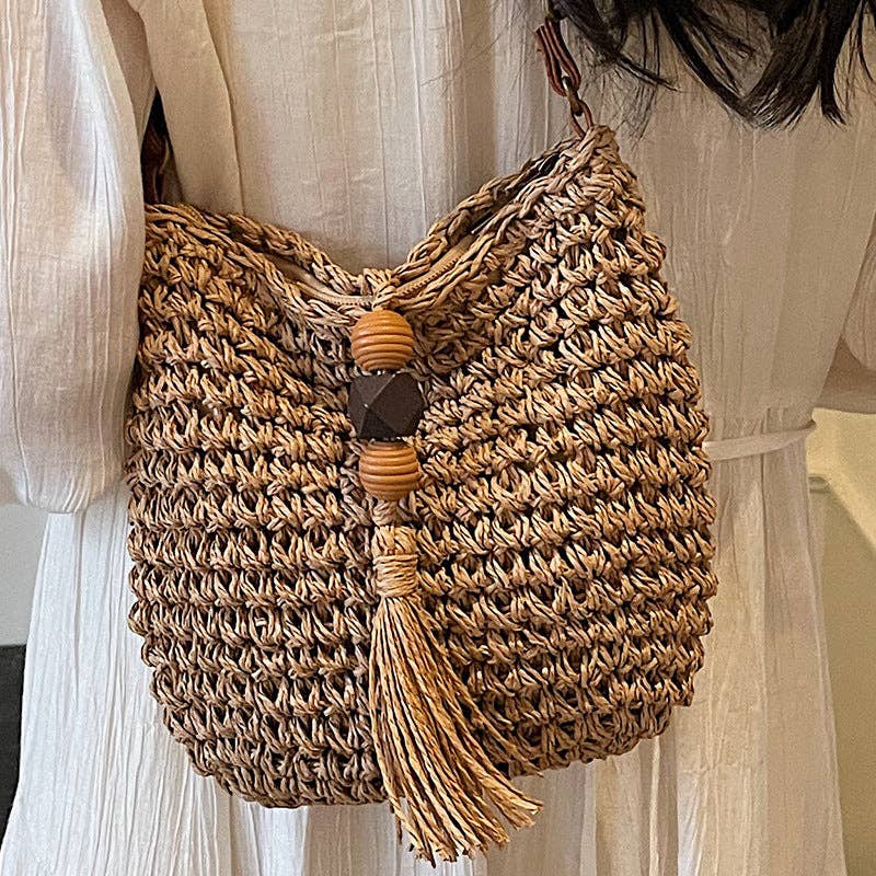 Trendy Bucket New Woven Crossbody Beach Small Bag