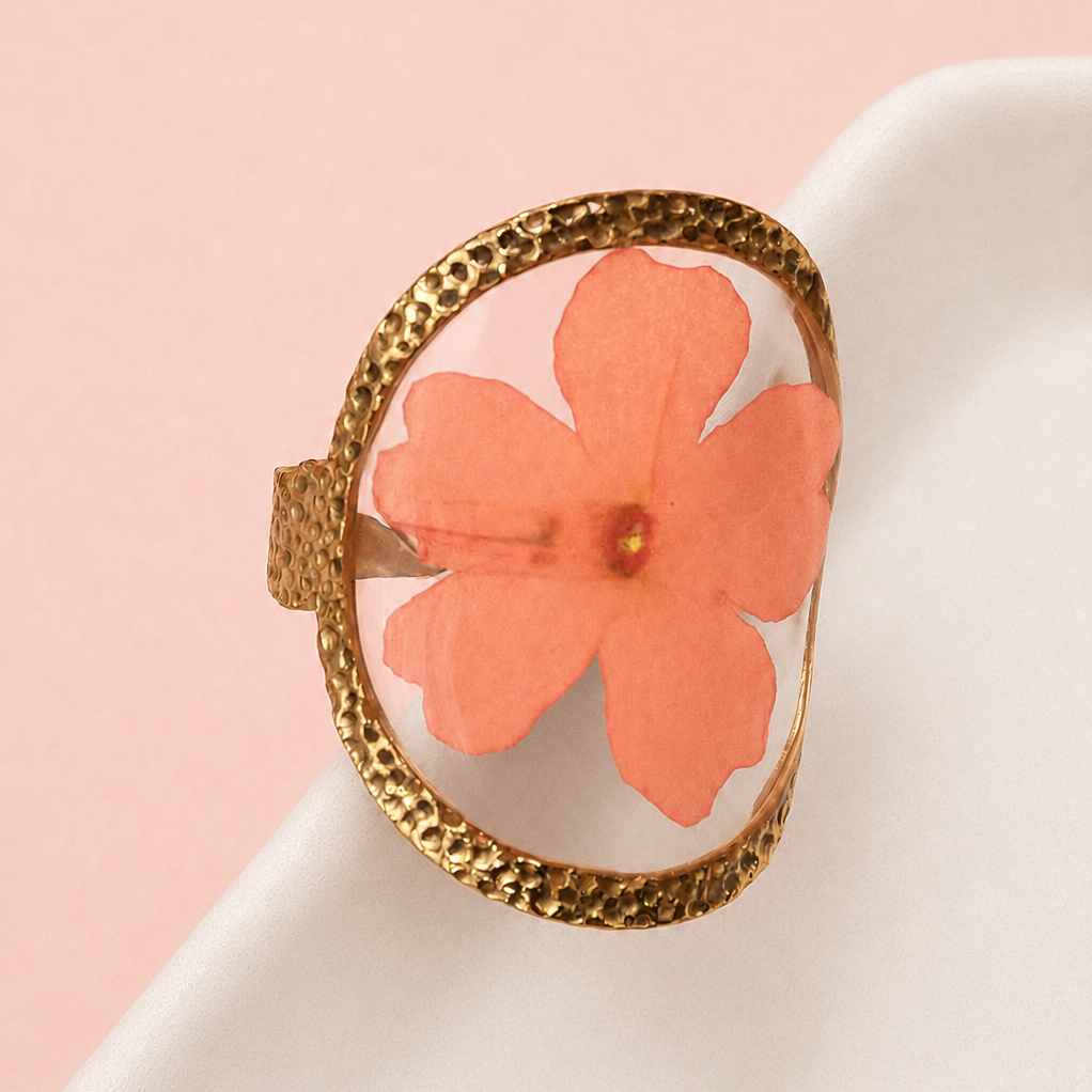 18K STAINLESS STEEL TARNISH FREE FLORAL RINGS | 40R104
