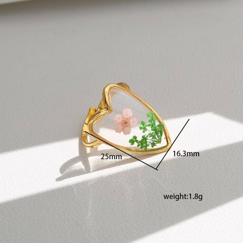 18K STAINLESS STEEL TARNISH FREE FLORAL RINGS | 40R104