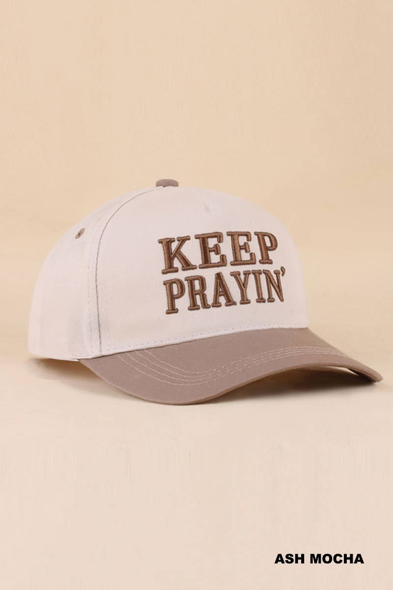 Keep Prayin' Two Tone Snapback Hat - Zenana