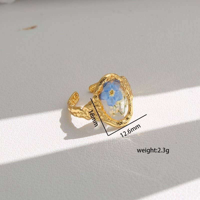 18K STAINLESS STEEL TARNISH FREE FLORAL RINGS | 40R104