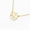 Gold-Dipped Teacher Apple-Shaped Charm Necklace