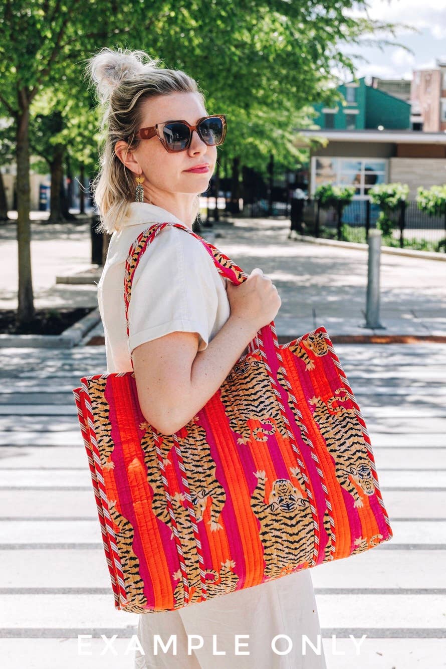 Quilted Tote Bag | Sunshine Tote | Large Shopping Tote Bag