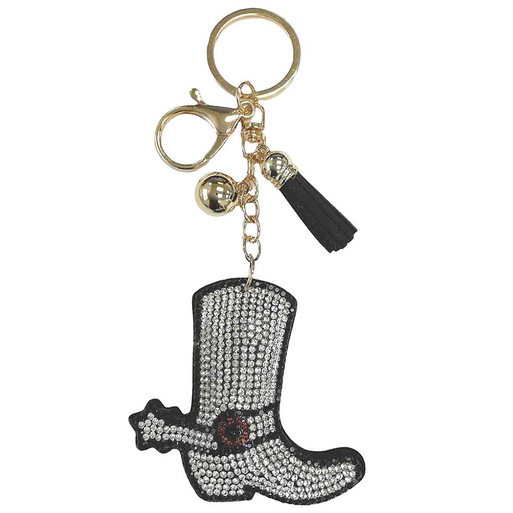 RHINESTONE BOOTS TASSEL KEYCHAIN, KC444X 574