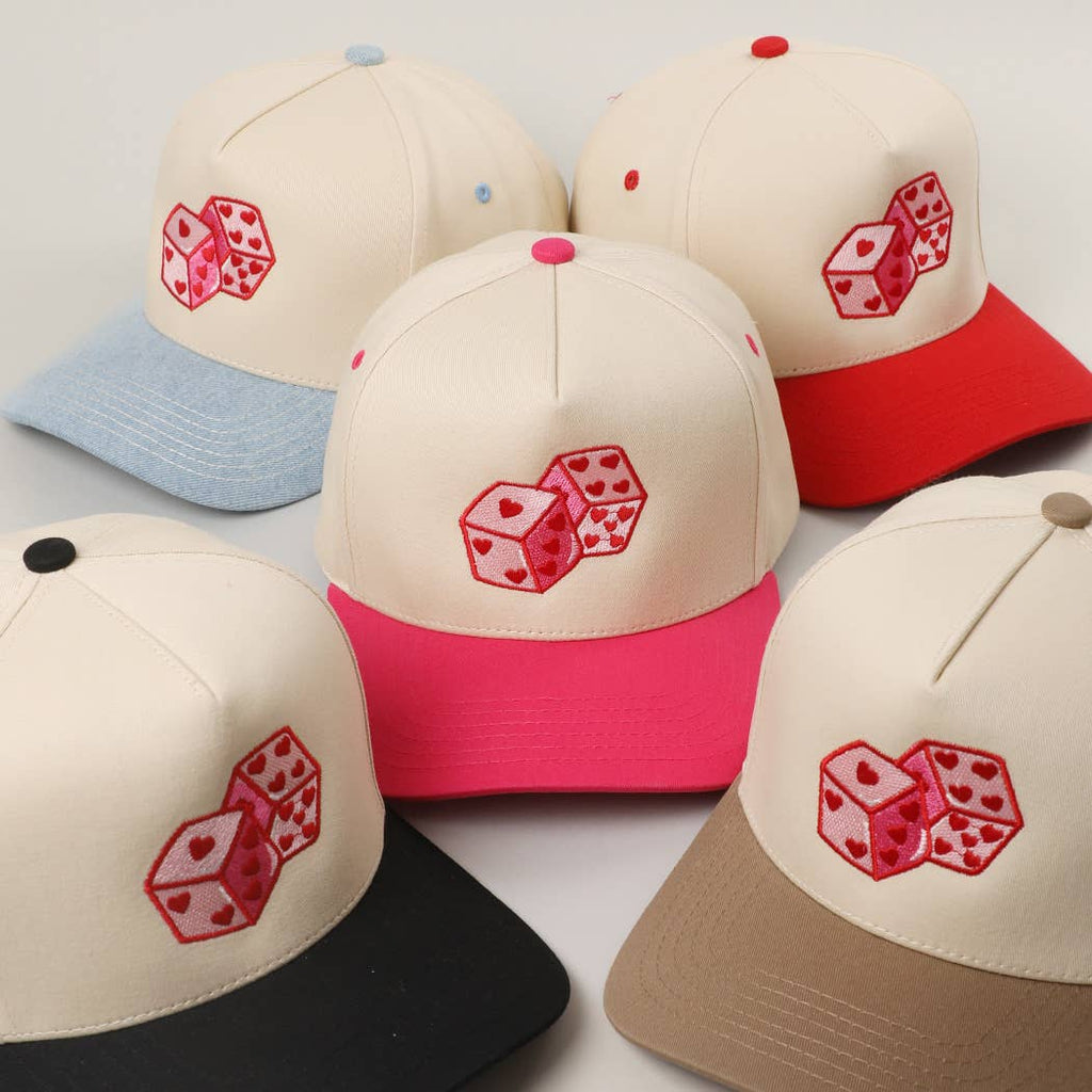LOVE DICE  Embroidery Two-Tone Trucker Hat