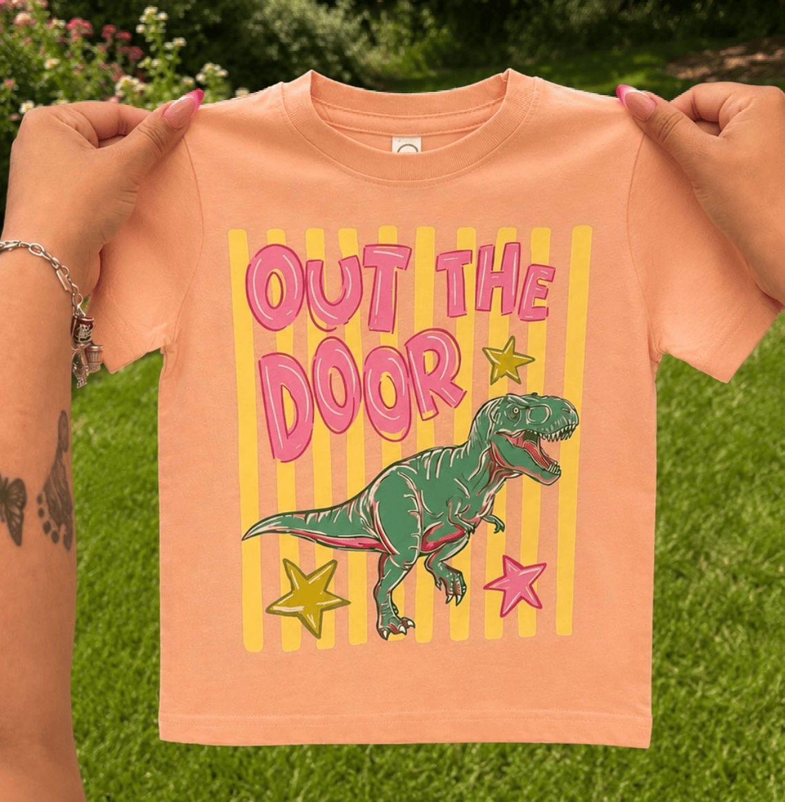 Out The Door Dinosaur - Childrens Grahpc Tees