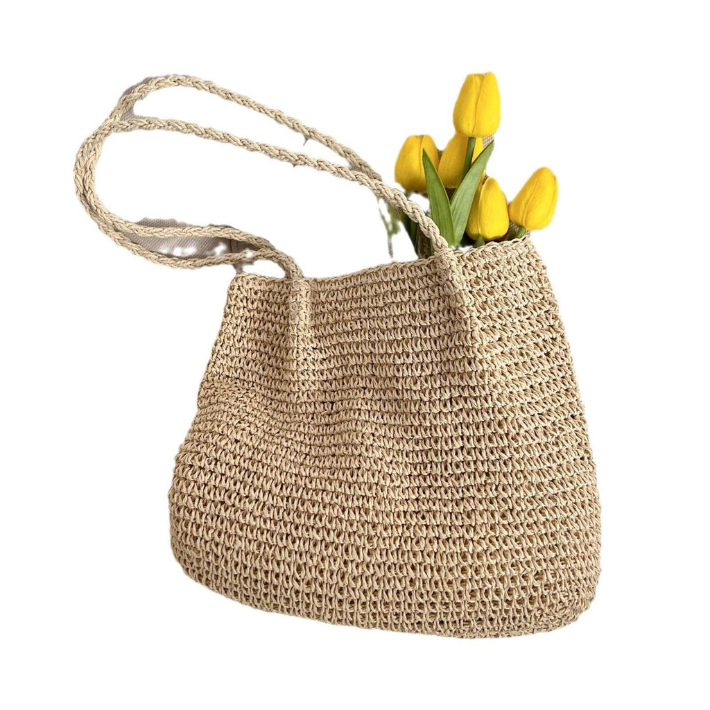 Large Capacity Single Shoulder Casual Straw Beach Bag