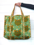 Large Tote Bags | Quilted Tote | Jade Celestial Tiger