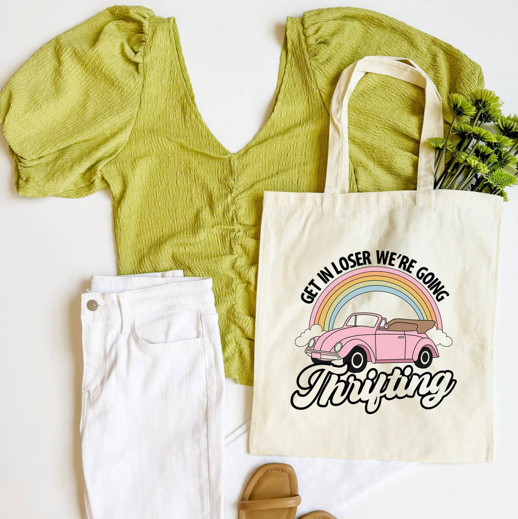 Get In Loser Tote Bag Funny Thrift Shopper Canvas Tote