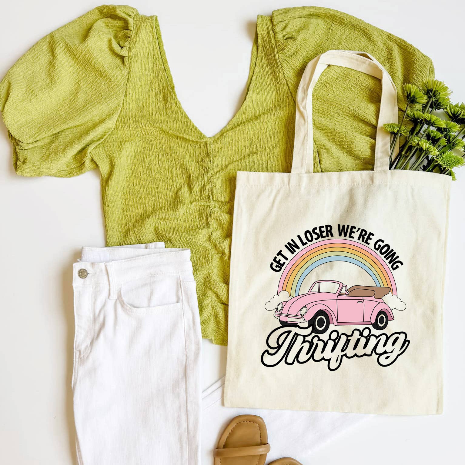 Get In Loser Tote Bag Funny Thrift Shopper Canvas Tote