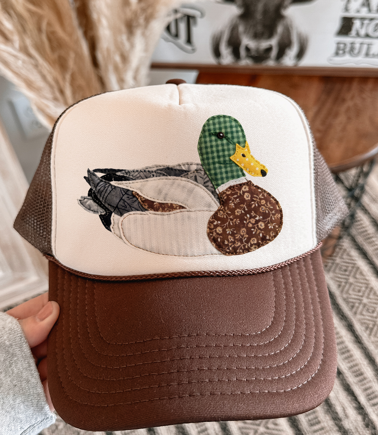 Grannys Faux Patchwork Mallard - Brown & Tan Otto Trucker