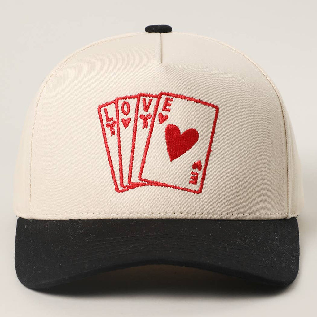 Romantic LOVE Card Embroidery Two-Tone Trucker Hat