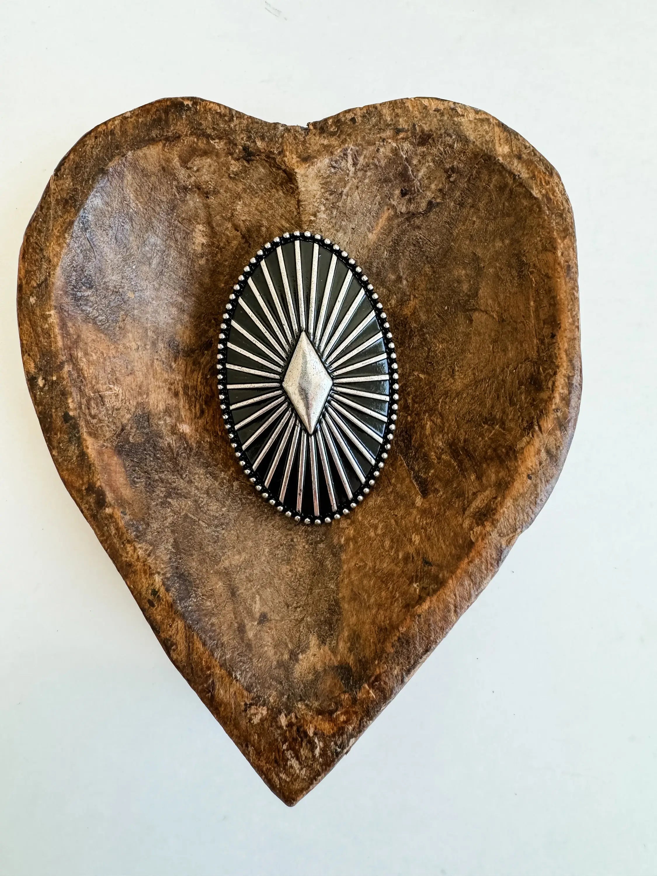 Western Large Concho Stone Cuff Ring 