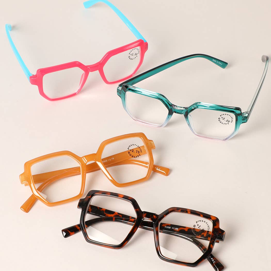 Hexagon Two-Toned Reading Glasses