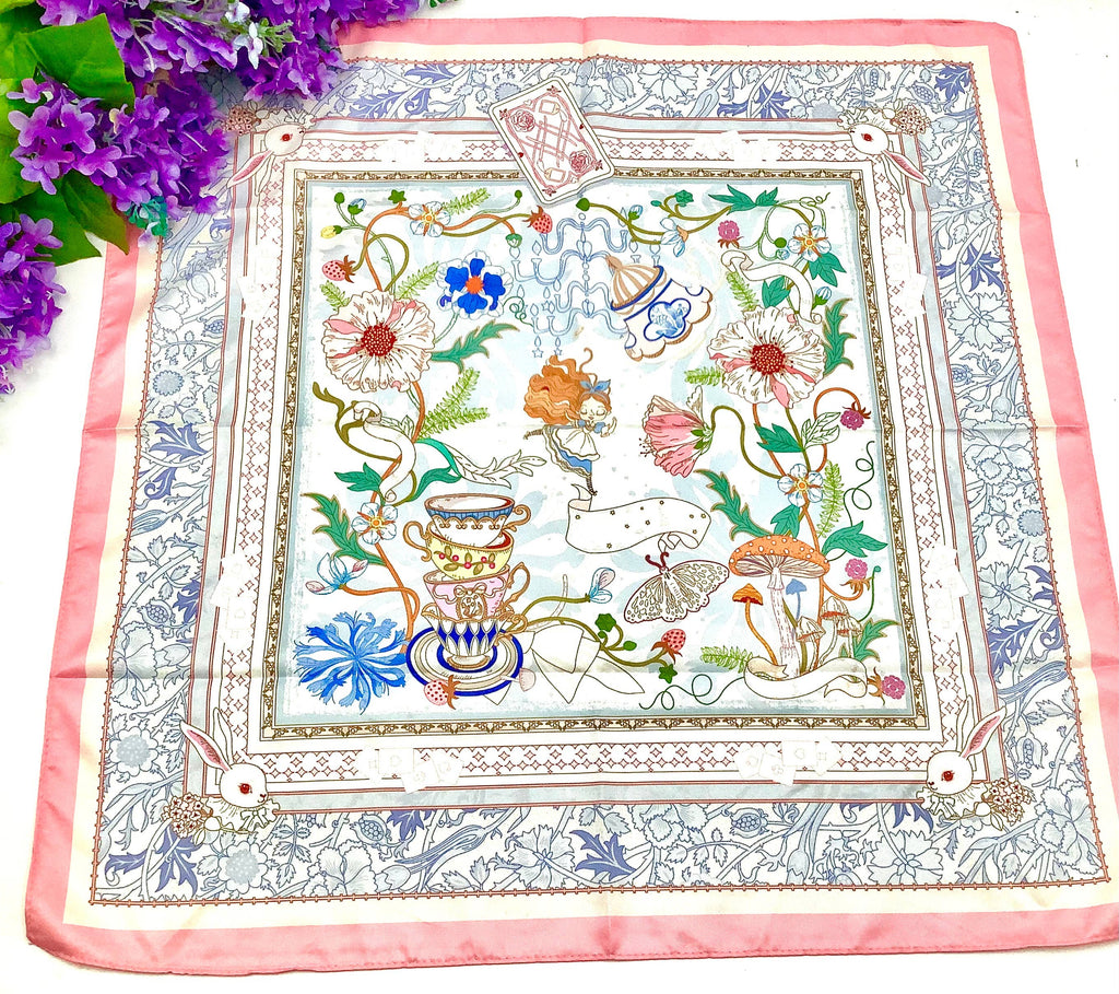 Tea Party Scarf Wrap for Head, Hat, Purse, Tea House Decor