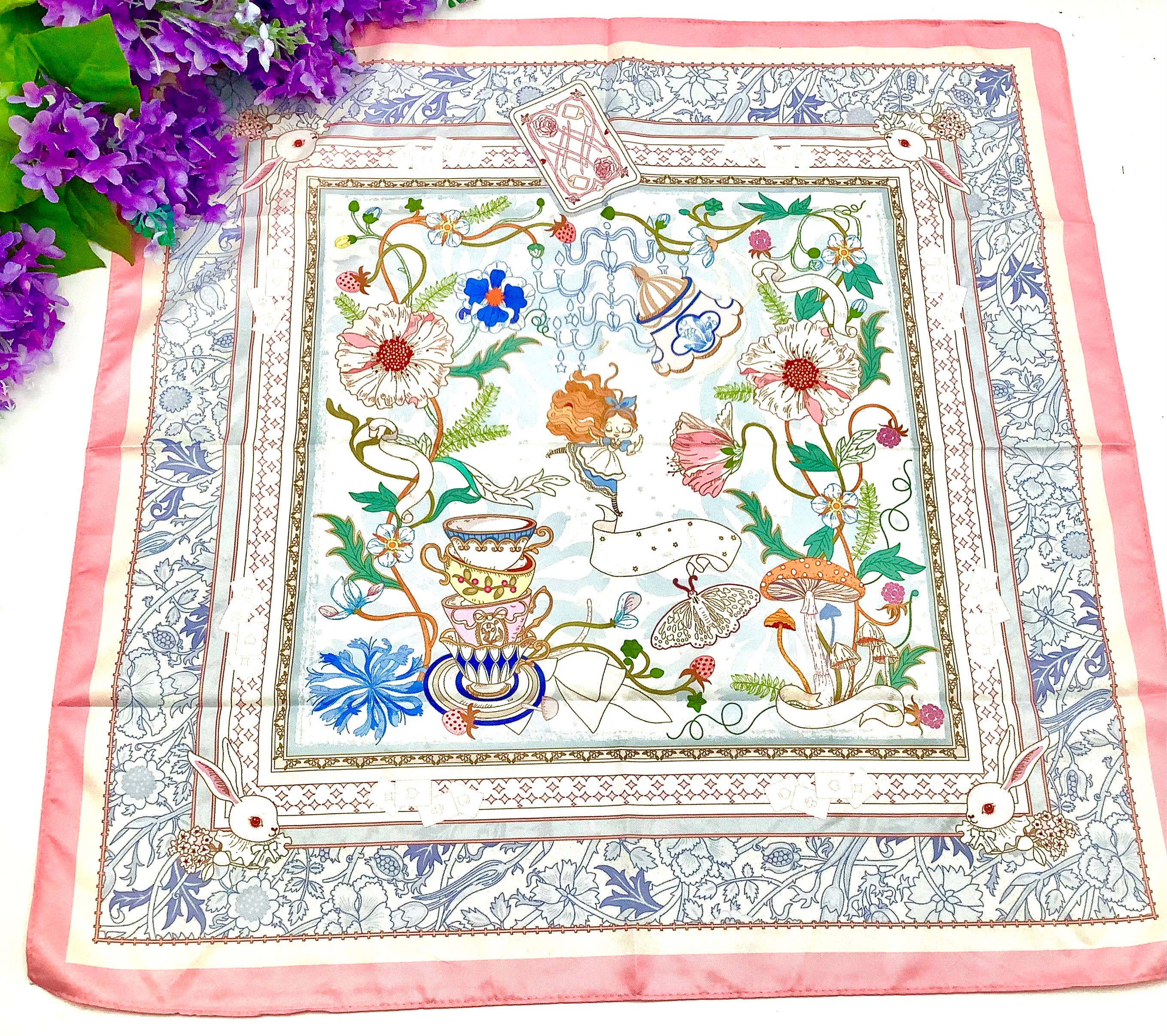 Tea Party Scarf Wrap for Head, Hat, Purse, Tea House Decor