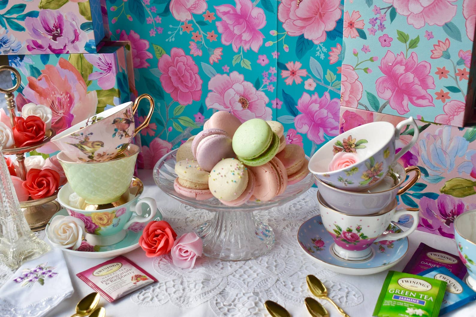 Mismatched teacups for Tea party, Catering, Event Planner