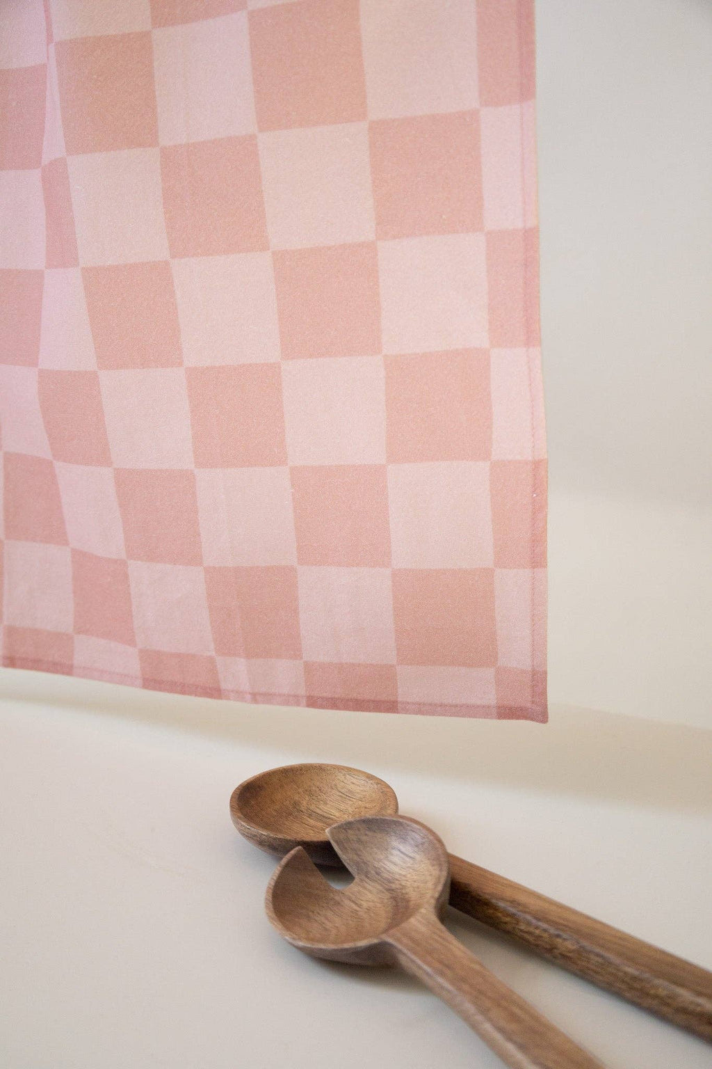 Grapefruit Check Tea Towel