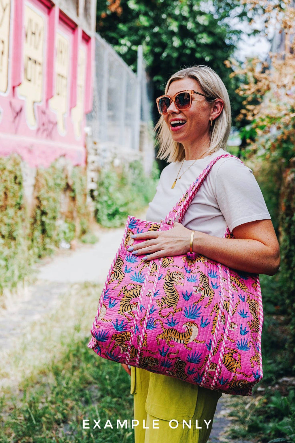 Quilted Tote Bag | Botanical Tote Bag | Large Shopping Tote