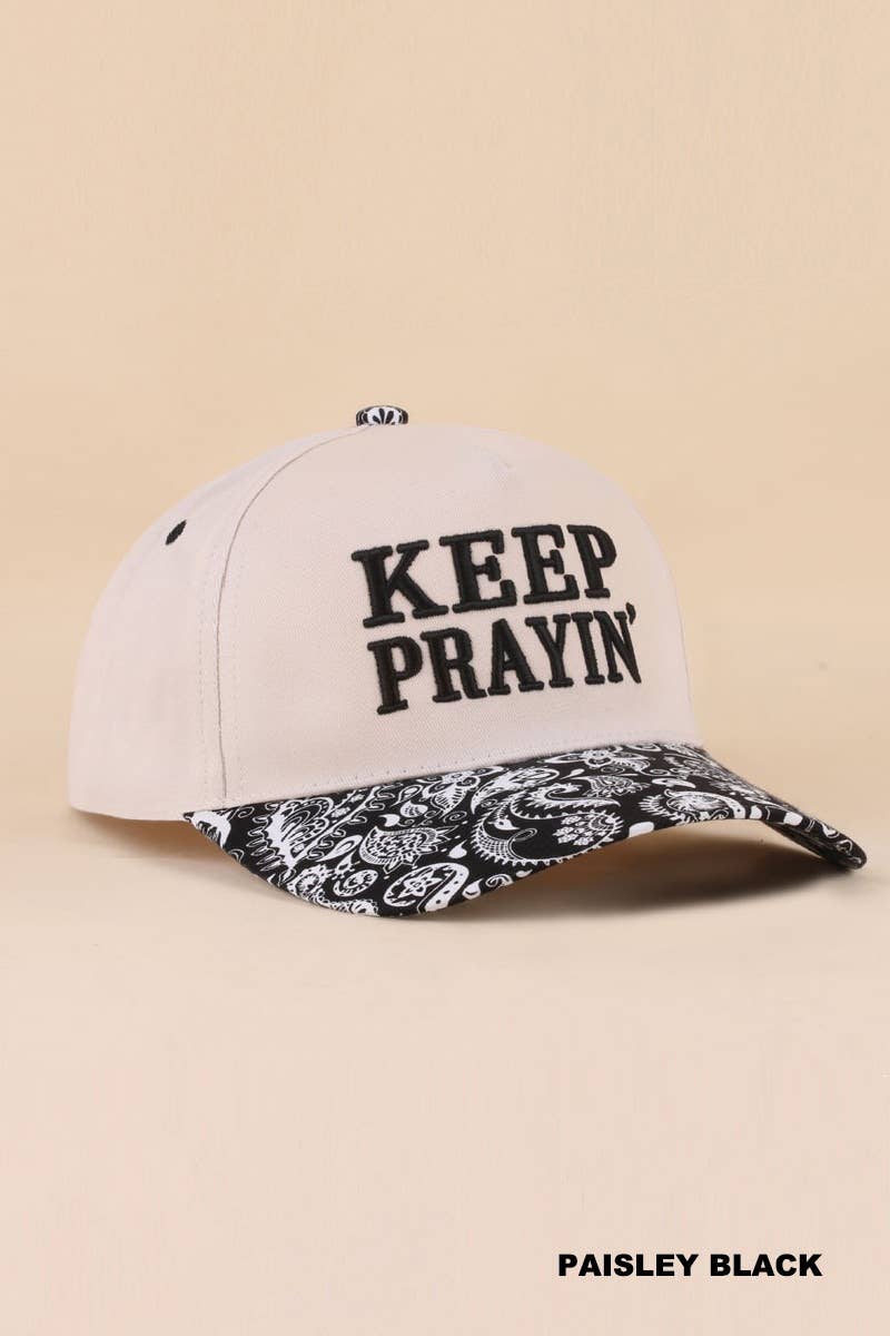 Keep Prayin' Two Tone Snapback Hat - Zenana