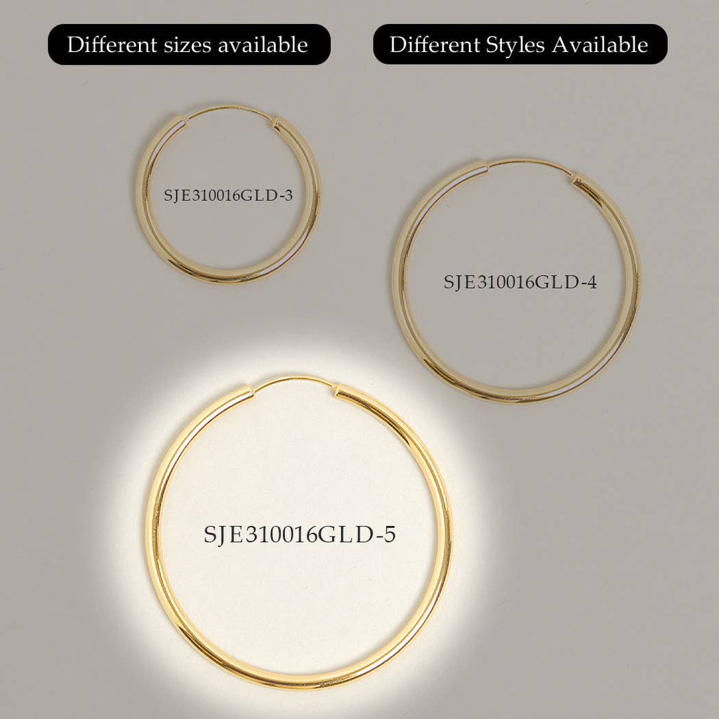 L-14K Gold Dipped Endless Hoop Earrings