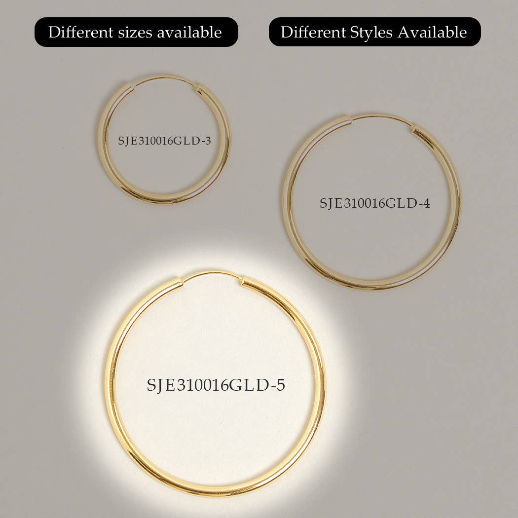 L-14K Gold Dipped Endless Hoop Earrings