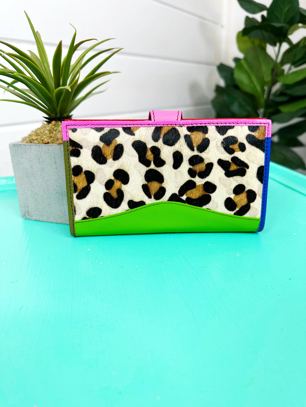 Mara Small Leather Wallet | Large Leopard Print