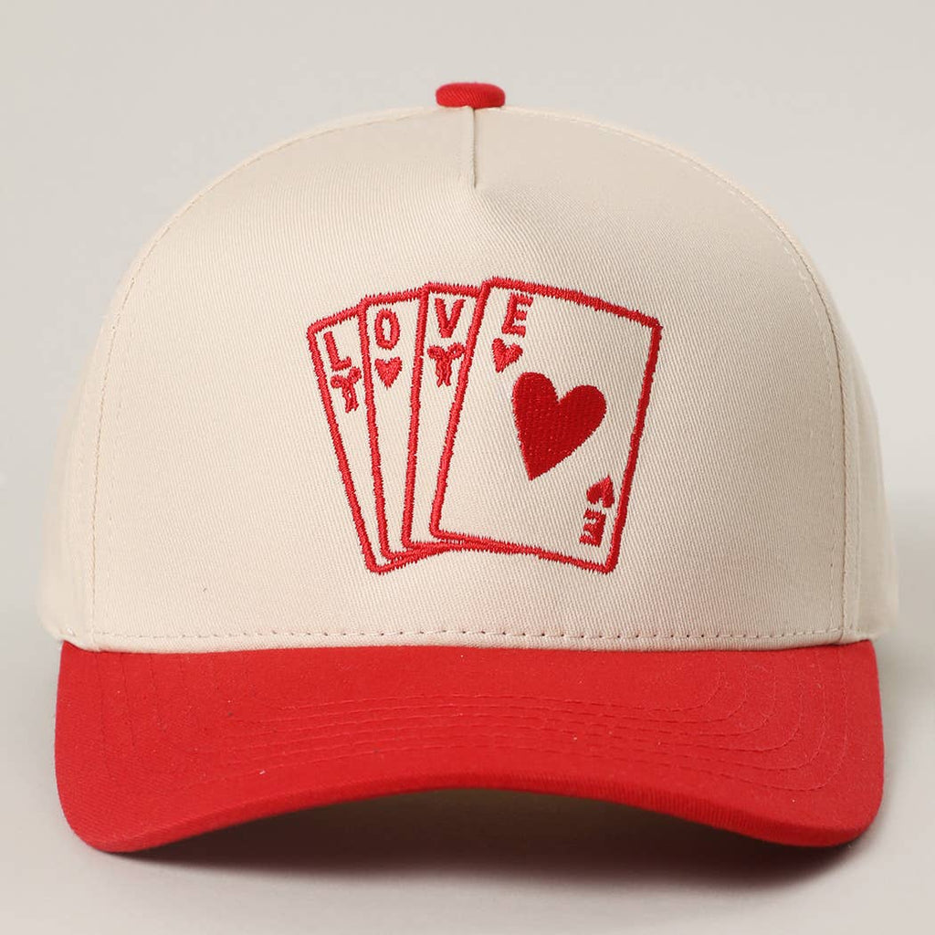 Romantic LOVE Card Embroidery Two-Tone Trucker Hat